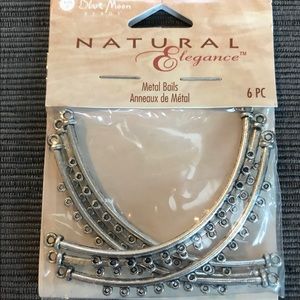 ANTIQUE SILVER METAL BAILS FOCAL PENDANT DIY